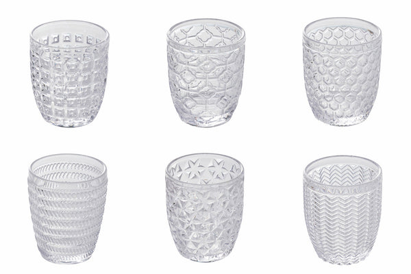 sconto Set 6 Bicchieri Acqua in Vetro 300 ml Villa d'Este Home Tivoli Geometrie