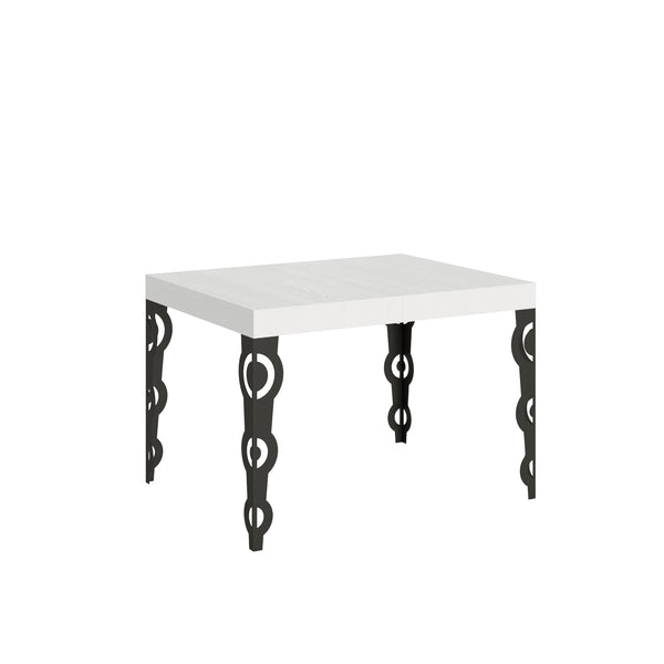 Tavolo Allungabile 120-204x80x77 cm Karamay Bianco Frassino e Antracite prezzo