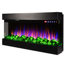 Camino Elettrico da Incasso 48,4x93x20 cm Effetto Fiamma 1500W Dalas Nero