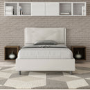 Letto 1 Piazza E Mezzo Imbottito in Similpelle Appia Large Bianco Varie Misure