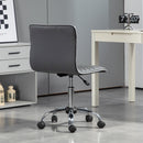 Sedia Poltrona Operativa da Ufficio Ergonomica con Altezza Regolabile in Pelle PU Grigio Scuro  