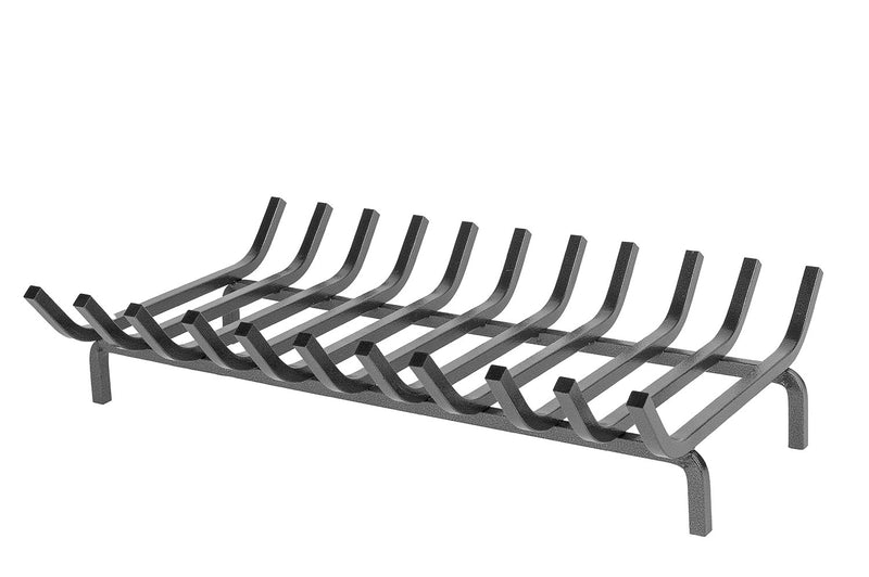 Braciere a 11 Barre 60x40x14 cm in Ferro Quadro 14 mm Grigio Martellato