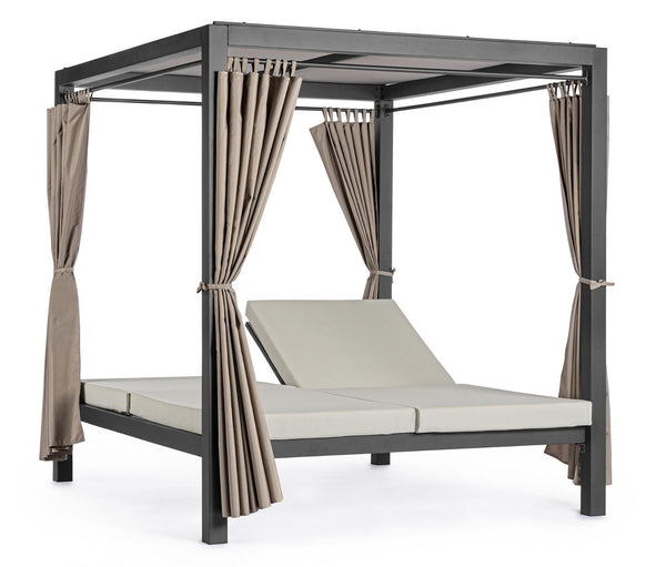 online Letto a Baldacchino da Esterno 188x208x205h cm con Tende Laterali Struttura in Alluminio Dream Antracite