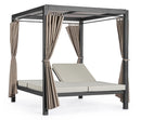 Letto a Baldacchino da Esterno 188x208x205h cm con Tende Laterali Struttura in Alluminio Dream Antracite  