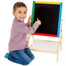 Lavagna per Bambini Magnetica e Tradizionale con Cavalletto in Legno H65 Kids Joy