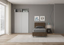 Letto Singolo Demas Testata Dritta  Noce Varie Misure