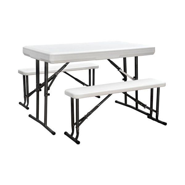 online Set Birreria da Giardino Pieghevole in Polietilene Tavolo e 2 Panche Taddei Plastik 105 Bianco