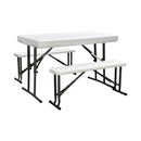 Set Birreria da Giardino Pieghevole in Polietilene Tavolo e 2 Panche Taddei Plastik 105 Bianco