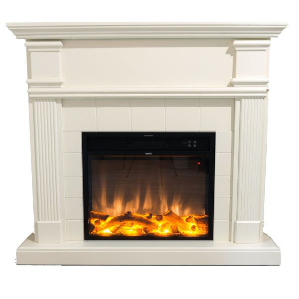 prezzo Camino Elettrico da Pavimento 114x102,3x28,2 cm Effetto Fiamma 1500W Sined Caldera Bianco