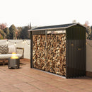 Legnaia con Struttura con Base Rialzata 240x 86x160 cm in Acciaio Galvanizzato Nero  