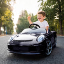 Macchina per Bambini 3-5 Anni con Licenza Ufficiale RUF GT Telecomando Cintura di Sicurezza e Musica Nero      