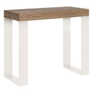 Consolle Allungabile 90-300x40x77 cm Tecno Quercia Natura telaio Bianco