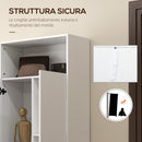 Mobile Multiuso 2 Ante 70x35x188 cm Ripiani Regolabili in Truciolato Bianco