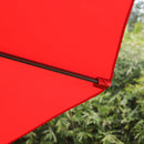 Ombrellone Decentrato da Giardino in Alluminio Ø2.95x2.5m 360° Rosso 