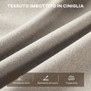 Divano 2 Posti Moderno 120x73x76 cm Rivestito in Ciniglia in Acciaio Beige      