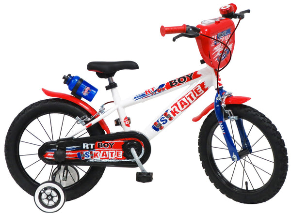 Bicicletta per Bambino 16" 2 Freni Rt-Boy Skate Bianca sconto