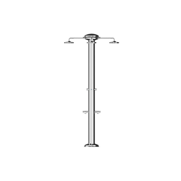 acquista Doccia da Giardino Quadrupla 4 Temporizzatori e 2 Lavapiedi ATI Docce MUL-4P Inox Anodizzato