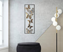Pannello Farfalle 31x2,5x90 cm in Ferro Nero e Argento