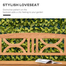 Panchina da Giardino 2 Posti 123x61x89,5 cm in Legno Naturale