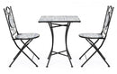 Set Tavolino e 2 Sedie Pieghevoli da Giardino Erice in Acciaio