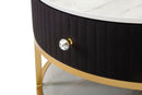 Tavolo da Caffe' Montpellier Nero Ø 75x36 cm in Ferro Legno 
