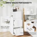 Set di 2 Comodini 25x30x65 cm con 2 Cassetti e Ripiano Aperto Salvaspazio in Legno Bianco      