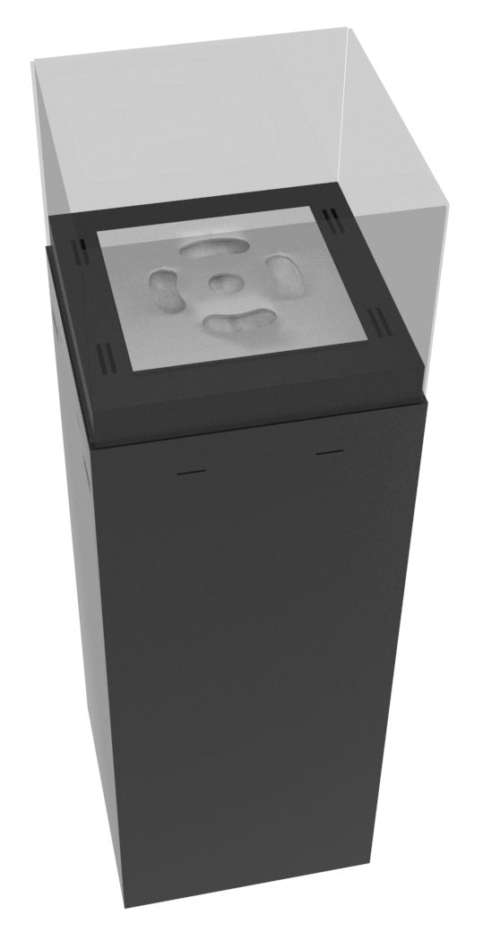 Camino a Bioetanolo da Pavimento 36x36x115 cm Instate 1150 Nero con Vetro