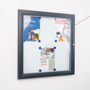 Bacheca da Esterno con Apertura a Ribalta 80,5x76x4,7 cm in Alluminio con Led Grigio Antracite