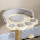 Albero Tiragraffi per Gatti con Lettini 41x41x44 cm In Corda in Juta e Peluche Grigio e Beige