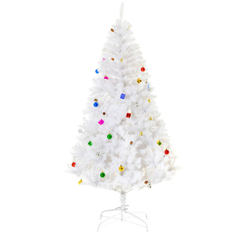 Albero di Natale Artificiale 180 cm 930 Rami Addobbato Bianco 