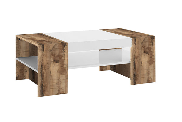 Tavolino da Caffè 110x60x40 cm Cherry Bianco Lucido e Acero Pereira prezzo