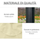 Ombrellone da Giardino Inclinabile Ø265 cm con 32 Luci LED Solari e Manovella Beige      