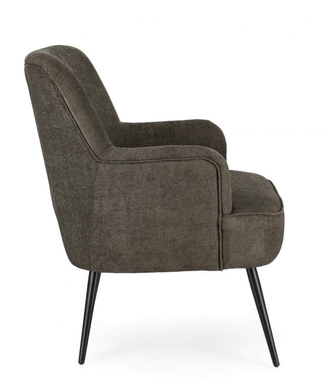 Poltrona Soggiorno 60x67x79 cm Adeline in Tessuto Timo