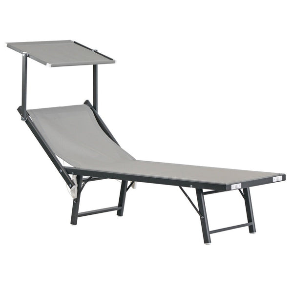 sconto Lettino Prendisole da Giardino 181x60xH39 cm in alluminio grigio Bagnino