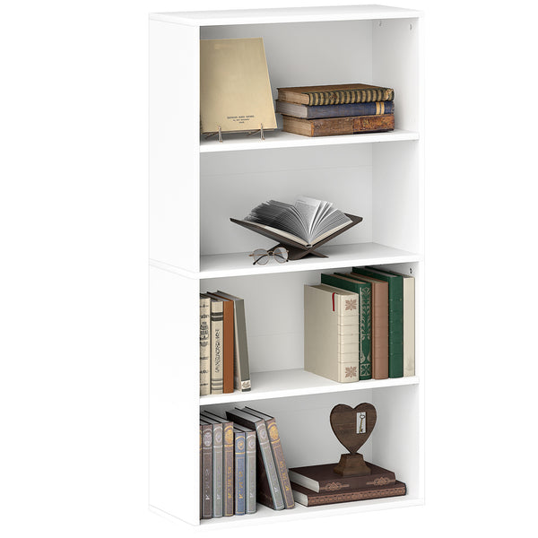 Mobile Libreria a 4 Ripiani 60x24x115,5 cm Scaffali regolabili in Legno Bianco prezzo