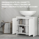Mobile Sottolavello da Bagno 60x30x60cm 2 Ante Decorate Bianco  