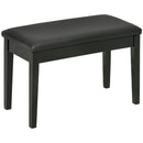 Sgabello per Pianoforte con Contenitore 75x35x49cm  in Legno e Finta Pelle Nero 