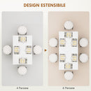 Tavolo da Pranzo Allungabile 120-160x80x78 cm per 4-6 Persone con Pannelli a Ribalta in Legno Bianco 