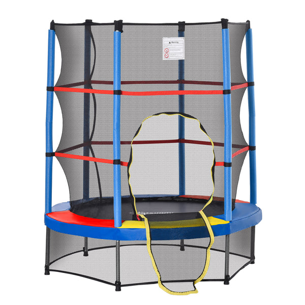 Trampolino Elastico per Bambini da 3 Anni Ø140cm con Rete di Protezione e Corde Bungee   Blu online