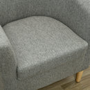 Poltrona Moderna a Pozzetto 74x63x73 cm in Tessuto Effetto Lino Grigio  
