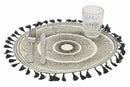 Set 6 Tovagliette in Juta con Frange Ø38 cm Villa d'Este Home Tivoli Black