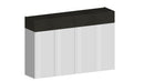 Scarpiera 4 Ante e 2 Ripiano a Ribalta 152x35x100 cm Savona 4A 1R Bianco Opaco/Grigio Ardesia  