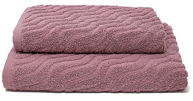 Set Spugna Asciugamani Ospite + Salvietta Sally Onda Vinaceo