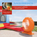 Castello Gonfiabile per Bambini 342x255x209 cm con Scivolo Piscina per Palline Canestro da Basket e Soffiatore in Tessuto Oxford Blu      