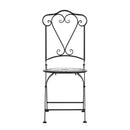 Set 2 Sedie da Giardino in metallo Bistrò Nero