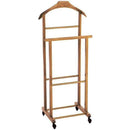 Indossatore 43x33x105 cm 2 Montanti e 4 Ruote in Legno Noce