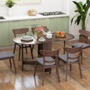 Tavolo Pieghevole Salvaspazio con 2 Ribalte Ovale 163x80x75 cm in Legno Marrone