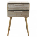 Mobiletto con 2 Cassetti 50x37x80 h cm in Legno di paulownia Tortora