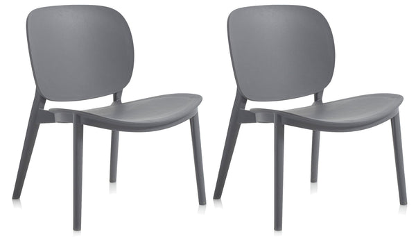 Set 2 Sedie 58x48,5x71 cm in Polipropilene Grigio acquista