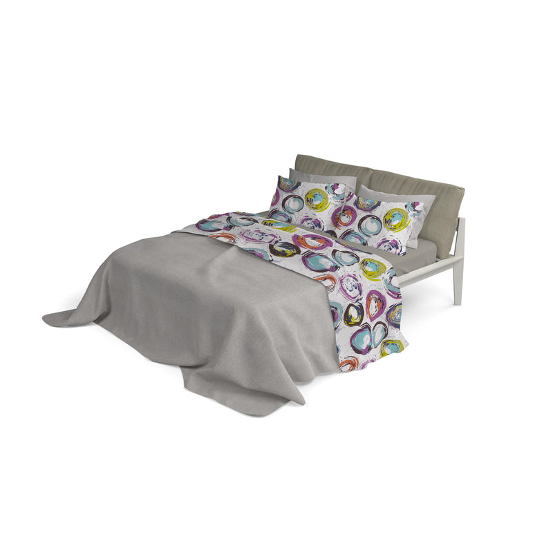 Set lenzuola stampa sopra Sotto e Federe Cerchi Astratti Varie Misure